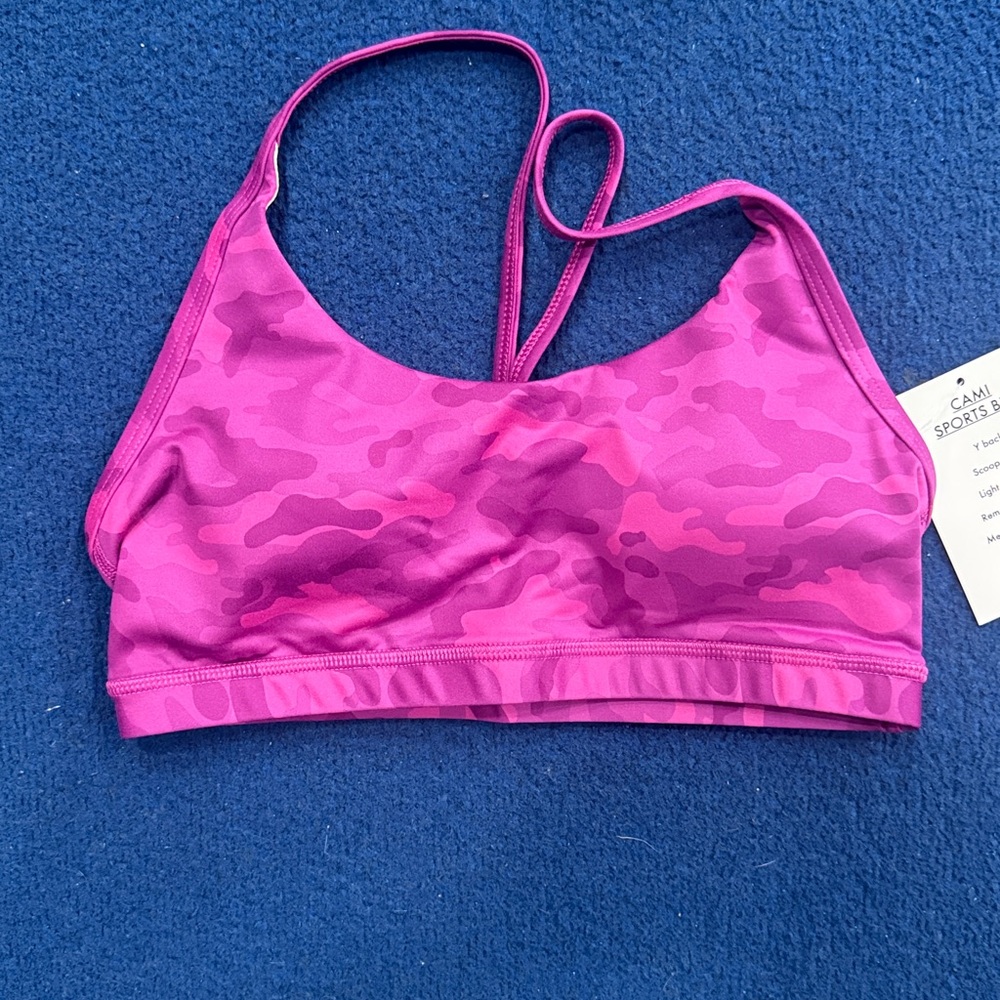 Fleo Bright Pink Cano Athletic Wear Bra Tumbling/Gymnastics/Crossfit/Swim/Cheer